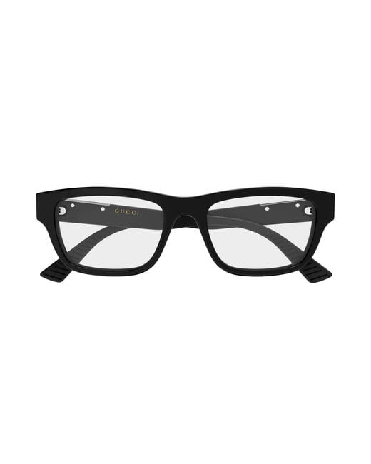 Gucci Black Gg2091O 006 Optical Frames Acetate Transparent Squared for men