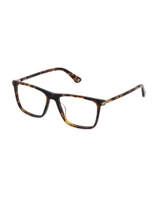 Police Black Vplp12 Roadie 6 0C10 Optical Frames Acetate Squared for men