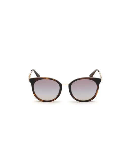 Guess Black Gu7645 52G Sunglasses Injected Round Normal Mirror