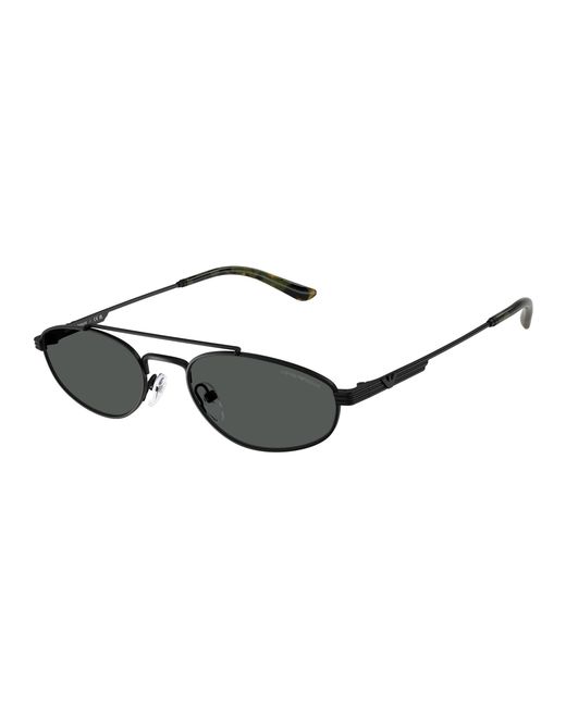 Emporio Armani Black Ea2157 300187 Sunglasses Metal Pilot Normal for men