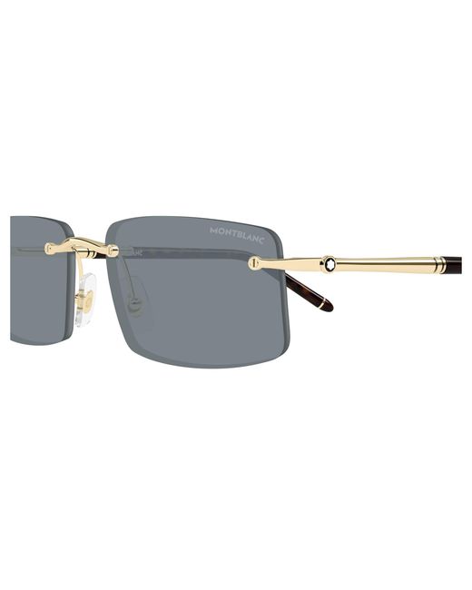 Montblanc Black Mb0443S 004 Sunglasses Metal Squared for men