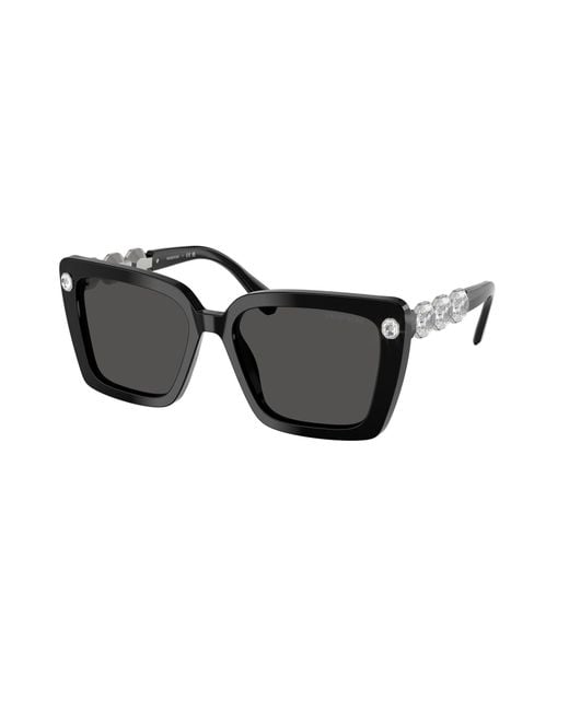 Swarovski Black Sk6032 100187 Sunglasses Acetate Squared Normal