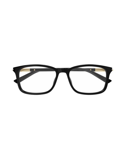 Gucci Black Gg1900Oa 001 Optical Frames Acetate Transparent Squared for men