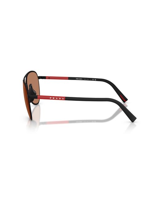 Prada Linea Rossa Black Ps 53Zs Dg020D Sunglasses Metal Pilot Normal for men