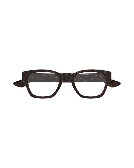 McQueen Black Am0530O 006 Optical Frames Acetate Transparent Round for men