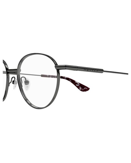 McQueen Black Am0502O 003 Optical Frames Metal Transparent Round