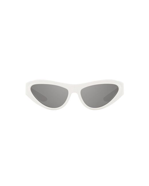 Dolce & Gabbana White Dg6190 33126G Sunglasses Injected Cat Eye Mirrored Mirror