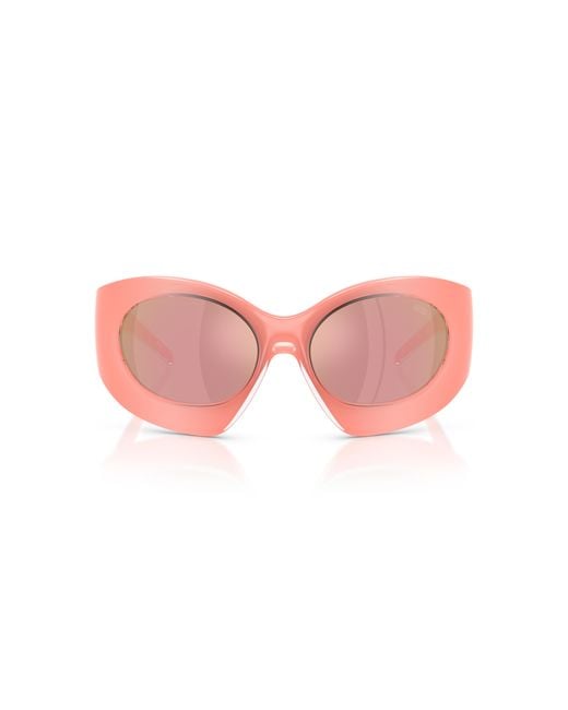 DIESEL Pink Dl3014U 2061/Z Sunglasses Injected Cat Eye Mirror