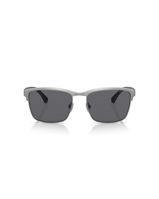 Emporio Armani Black Ea2087 300381 Sunglasses Metal Squared Polarized for men