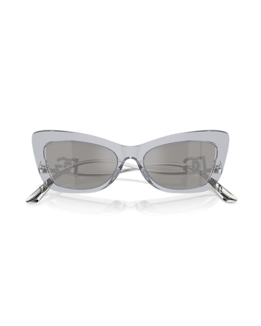 Dolce & Gabbana Black Dg4467B 32916G Sunglasses Acetate Cat Eye Mirrored Mirror