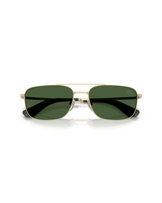 Burberry Green Be3170 110971 Sunglasses Metal Pilot Normal for men