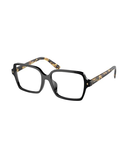 Prada Black Pr A02V 3891O1 Optical Frames Acetate Transparent Pillow Normal