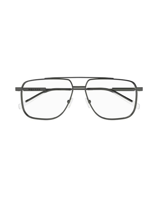 McQueen Black Am0480O 003 Optical Frames Acetate Transparent Pilot
