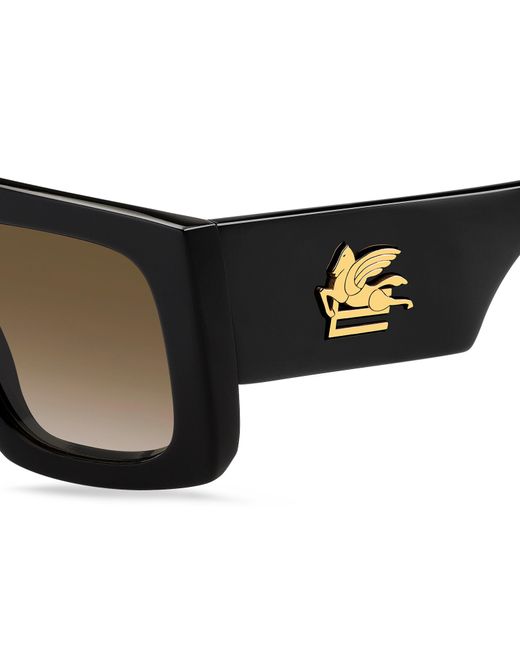 Etro Black Screen 807/Ha Sunglasses Plastic Squared Normal Shaded