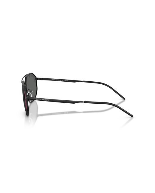 Emporio Armani Black Ea2147 30017G Sunglasses Metal Geometric Normal Mirror for men