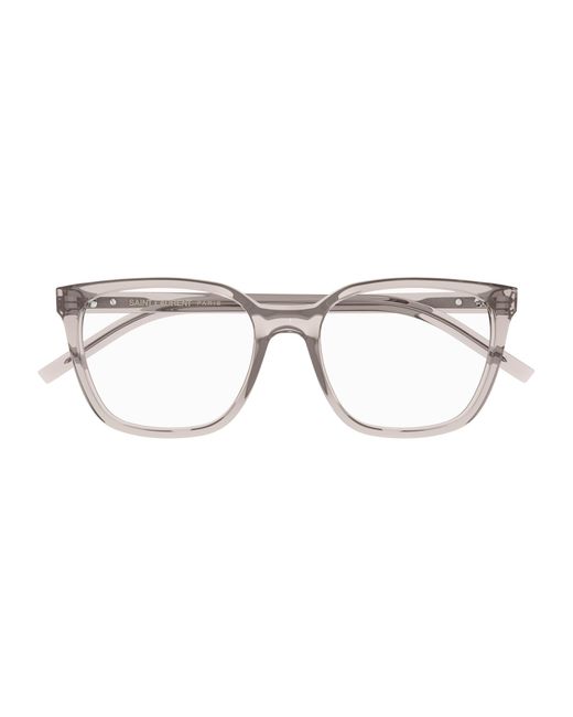 Saint Laurent Black Sl M129 005 Optical Frames Acetate Transparent Squared