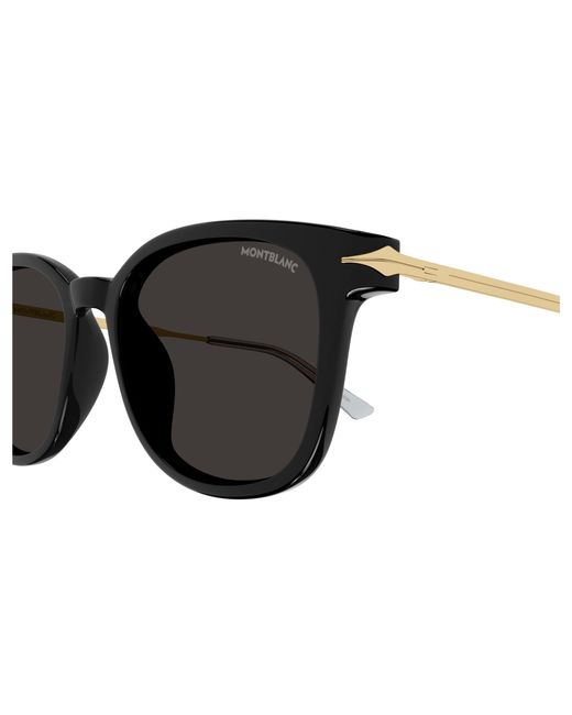 Montblanc Black Mb0304Sa 001 Sunglasses Acetate Squared for men