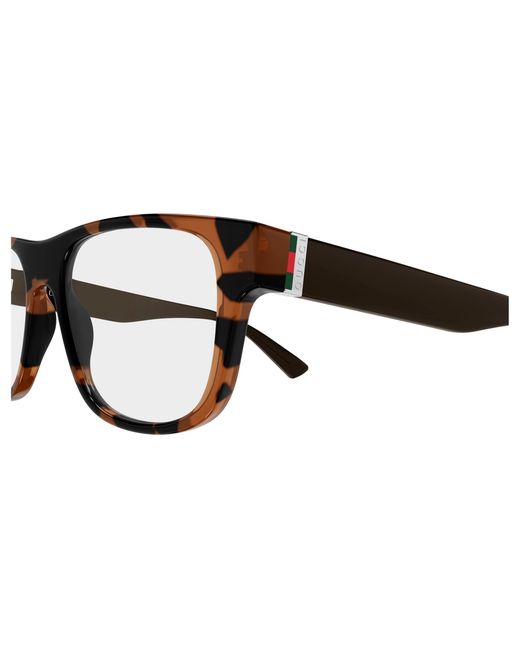 Gucci Black Gg2086O 007 Optical Frames Injected Transparent Squared for men