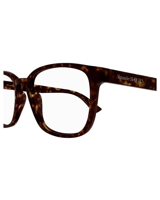 McQueen Black Am0462O 002 Optical Frames Acetate Transparent Squared for men