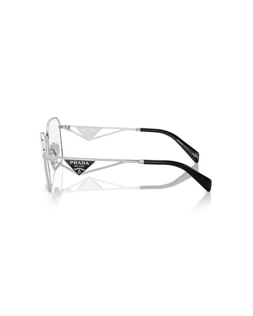 Prada Black Pr A51V 1Bc1O1 Optical Frames Steel Geometric Normal