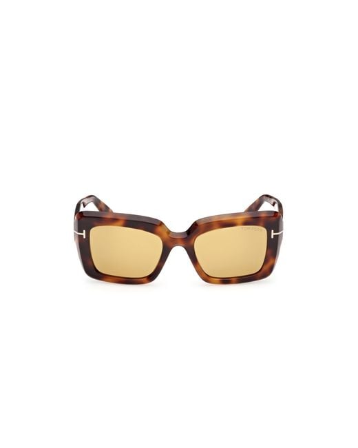 Tom Ford Black Ft1318 Leila-02 53E Sunglasses Acetate Squared Normal