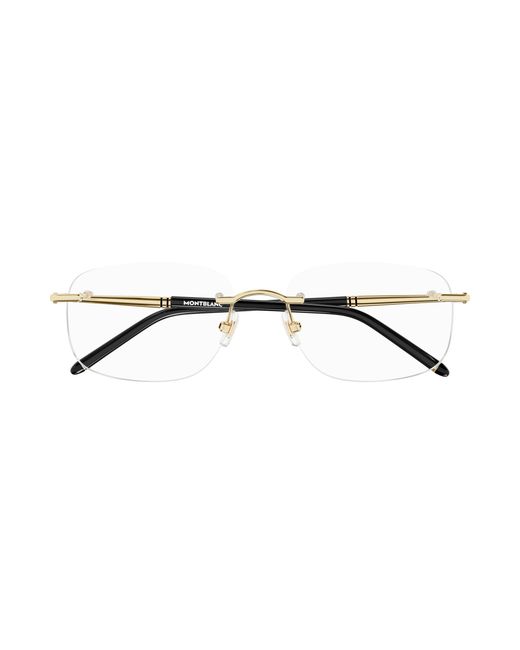 Montblanc Black Mb0071O 003 Optical Frames Metal Transparent Squared for men