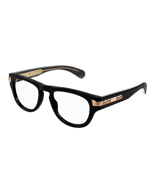 Gucci Black Gg1519O 001 Optical Frames Acetate Transparent Round for men