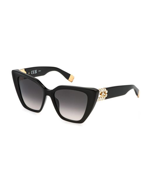 Furla Black Sfu879S 700S Sunglasses Acetate Smoke Butterfly Normal Shaded