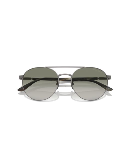 Giorgio Armani Black Ar6156 30038E Sunglasses Steel Round Normal Shaded for men