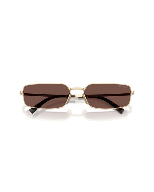 Prada Black Pr A60S Zvn80T Sunglasses Steel Squared Normal