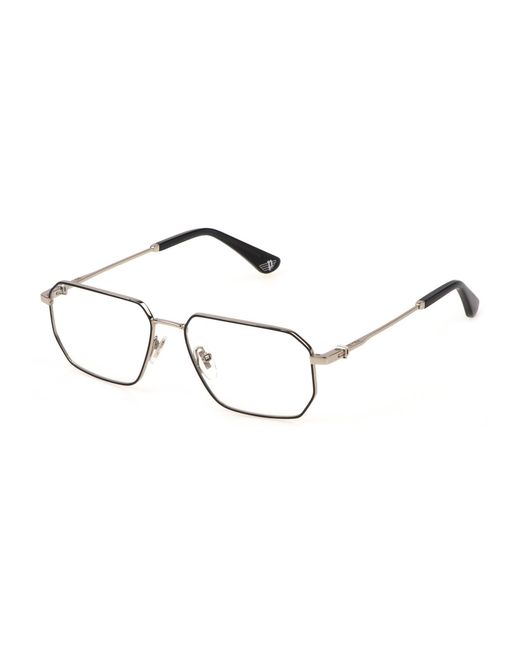 Police Black Vpln23 Force 4 0 Optical Frames Metal Geometric for men