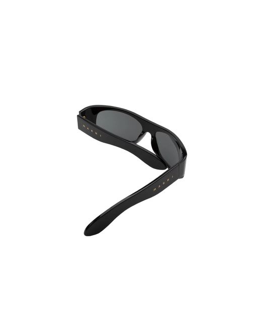 Marni Black B8R Uailus Sunglasses Acetate Wraparound