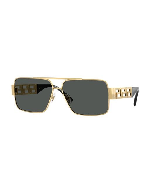 Versace Black Ve2290 100287 Sunglasses Metal Squared Normal for men