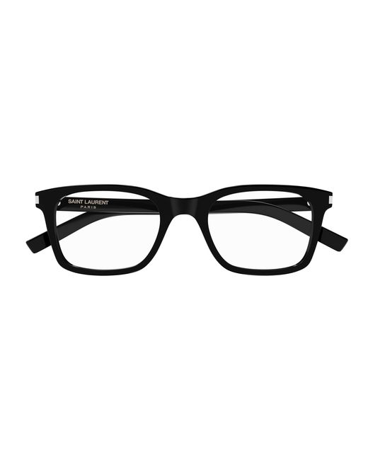 Saint Laurent Black Sl 718 Slim 005 Optical Frames Acetate Transparent Squared for men