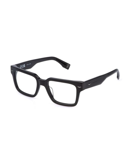 Police Black Vplq73 Supernova 4 700Y Optical Frames Acetate Squared for men