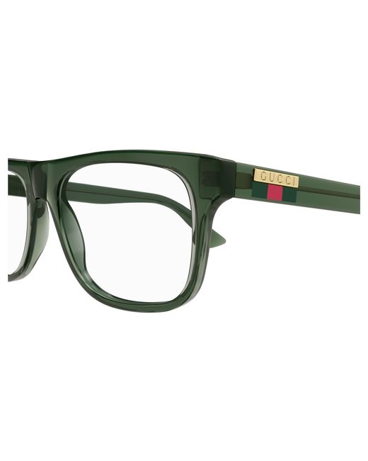 Gucci Black Gg1117O 005 Optical Frames Injected Transparent Squared for men