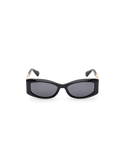 MAX&Co. Black Mo0144 01A Sunglasses Injected Smoke Squared Normal