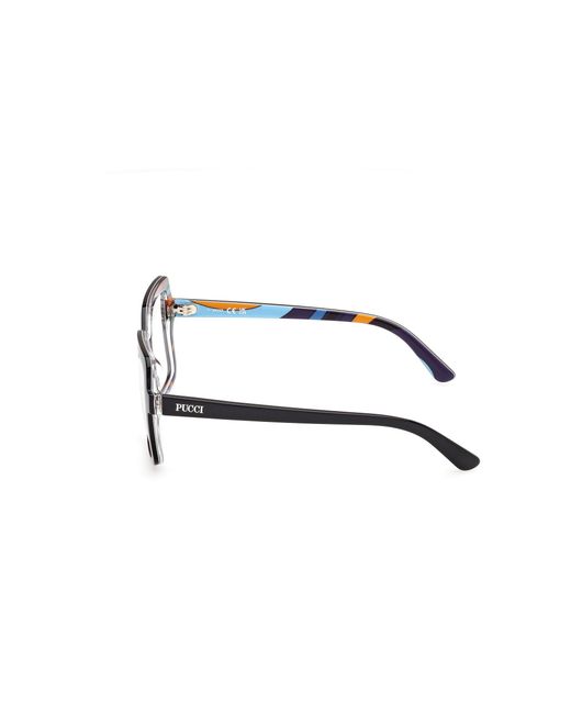 Emilio Pucci Black Ep5265 004 Optical Frames Acetate Squared Normal