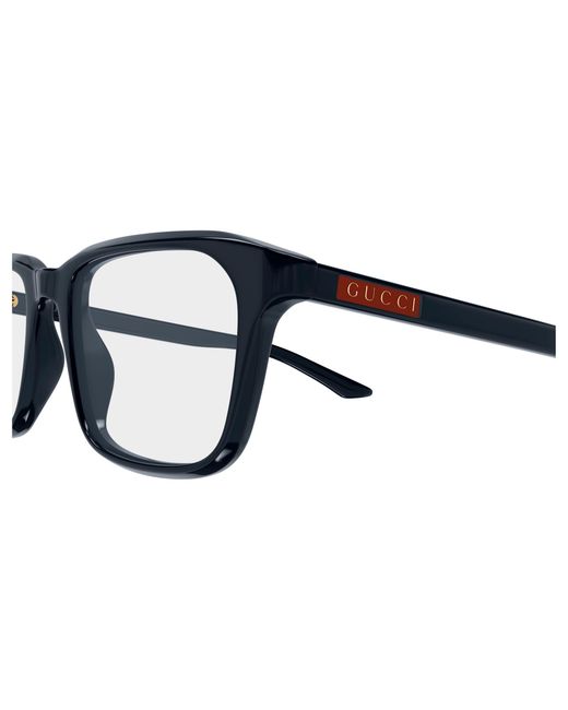 Gucci Black Gg2082O 003 Optical Frames Acetate Transparent Squared for men