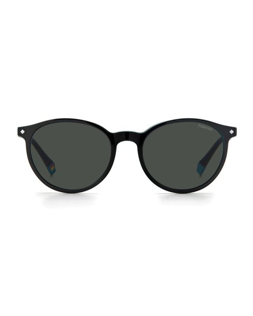 Polaroid Black Pld 6137/Cs 807/M9 Sunglasses Plastic Round Polarized