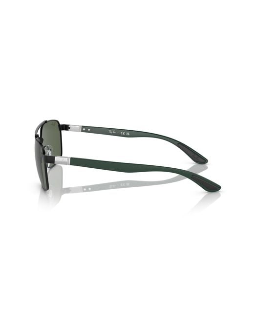 Ray-Ban Black Rb3701 Sunglasses Matte Green Frame Green Lenses 59-17 for men
