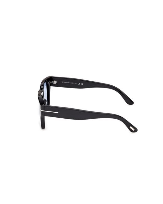 Tom Ford Black Ft1280 Caine-02 01V Sunglasses Acetate Squared Normal for men