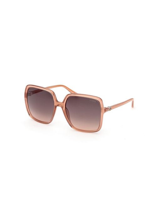 Guess Black Gu00280 44B Sunglasses Injected Smoke Squared Normal