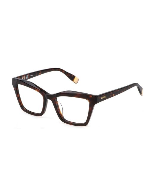 Furla Black Vfu767 909 Optical Frames Acetate Geometric