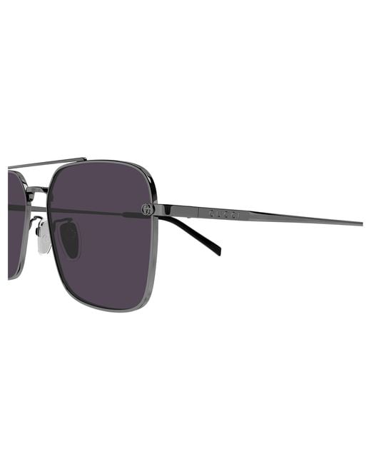 Gucci Black Gg1957Sa 003 Sunglasses Metal Squared for men