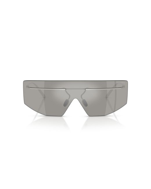Prada Black Pr B55S 1Bc60N Sunglasses Metal Geometric Mirrored for men