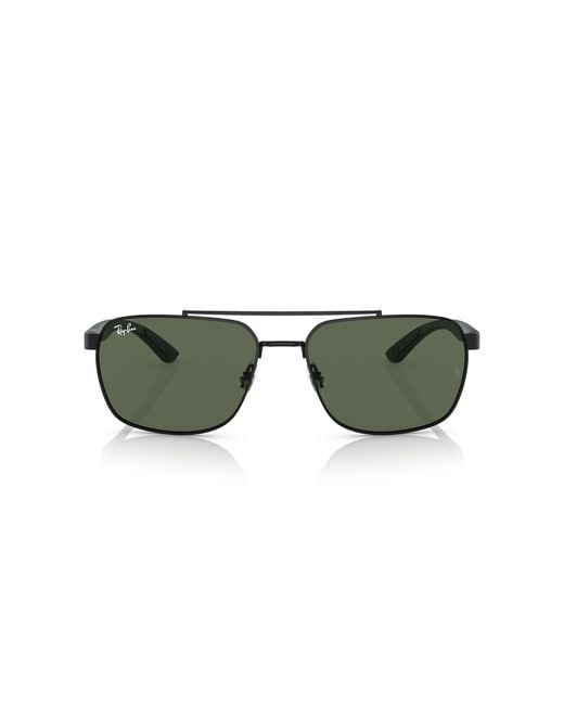 Ray-Ban Black Rb3701 Sunglasses Matte Green Frame Green Lenses 59-17 for men