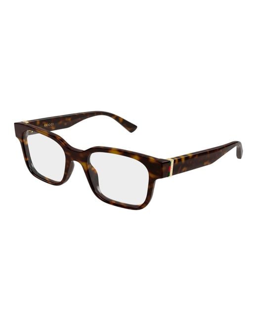 Gucci Black Gg2087O 006 Optical Frames Injected Transparent Squared for men