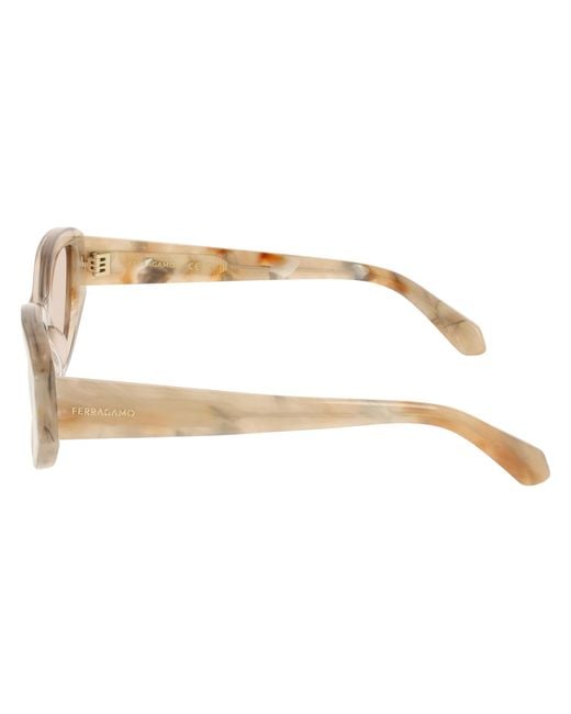 Ferragamo Black Sf2104S 252 Sunglasses Acetate Round Normal