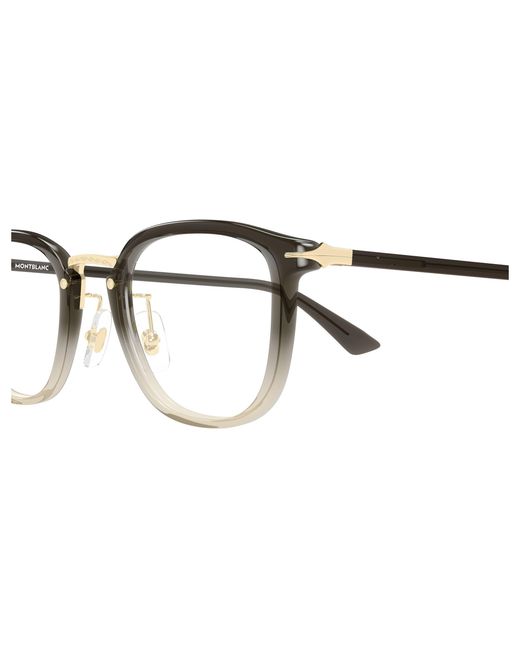 Montblanc Black Mb0440Oa 005 Optical Frames Acetate Transparent Round for men